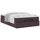 vidaXL Ottoman sängram med madrass mörkbrun 120x200 cm tyg