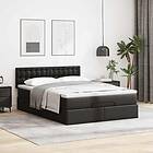 vidaXL Ottoman sängram med madrass svart 140x200 cm konstläder
