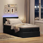 vidaXL Ottoman sängram med madrass svart 80x200 cm tyg