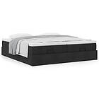 vidaXL Ottoman sängram med madrasser svart 180x200 cm tyg