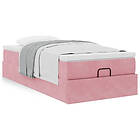 vidaXL Ottoman sängram med madrass rosa 100x200 cm sammet
