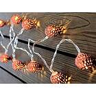 Home&Style ljuskedja med metallkulor, 10 LED-lampor varmvit, 30 cm laddningskabel