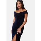 Bubbleroom Occasion Sparkling Twist Off Shoulder Gown 