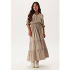 Happy Holly Frill Neck Tiered Maxi Dress