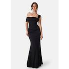 Goddiva One Shoulder Bardot Pleat Maxi