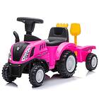 MegaLeg New Holland T7 Vandringstraktor Med Släp Och Verktyg, Rosa