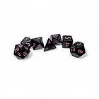 Opaque Dice Set 7 Black/Pink