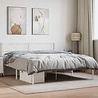 vidaXL Sängram med huvudgavel metall vit 120x190 cm