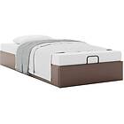 vidaXL Ottoman sängram utan madrass brun 90x190 cm konstläder