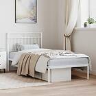 vidaXL Sängram med huvudgavel metall vit 90x190 cm