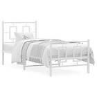vidaXL Sängram med huvudgavel och fotgavel vit metall 75x190 cm