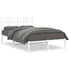 vidaXL Sängram med huvudgavel metall vit 120x200 cm