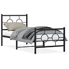 vidaXL Sängram med huvudgavel och fotgavel svart metall 75x190 cm