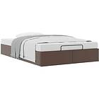 vidaXL Ottoman sängram utan madrass brun 120x200 cm konstläder