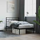 vidaXL Sängram med huvudgavel metall svart 75x190 cm