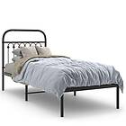 vidaXL Sängram med huvudgavel metall svart 75x190 cm