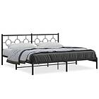 vidaXL Sängram med huvudgavel metall svart 193x203 cm