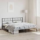 vidaXL Sängram med huvudgavel metall svart 193x203 cm