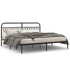 vidaXL Sängram med huvudgavel metall svart 193x203 cm