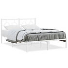 vidaXL Sängram med huvudgavel metall vit 140x200 cm