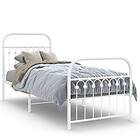 vidaXL Sängram med huvudgavel och fotgavel vit metall 75x190 cm