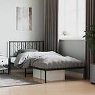 vidaXL Sängram med huvudgavel metall svart 107x203 cm