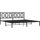 vidaXL Sängram med huvudgavel metall svart 200x200 cm