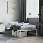 vidaXL Sängram med huvudgavel metall vit 90x190 cm