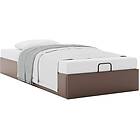 vidaXL Ottoman sängram utan madrass brun 100x200 cm konstläder