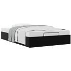 vidaXL Ottoman sängram utan madrass svart 120x190 cm konstläder