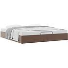 vidaXL Ottoman sängram utan madrass brun 180x200 cm konstläder