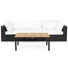 Comfort Garden Loungegrupp Bahamas 3-sits Bord Svart/Teak 617178