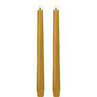 Uyuni Lighting LED Taper Candle, Curry Yellow, Smooth, 2pack, 2,3x25 cm