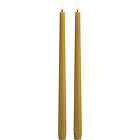 Uyuni Lighting LED Taper Candle, Curry Yellow, Smooth, 2,3x32 cm 2pack