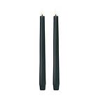 Uyuni Lighting LED Taper Candle, Pine Green, Smooth, 2pack, 2,3x25 cm