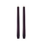 Uyuni Lighting LED Taper Candle, Plum, Smooth, 2pack, 2,3x25 cm