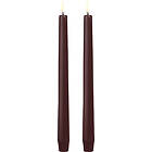 Uyuni Lighting LED Taper Candle, Wine red, Smooth, 2pack, 2,3x25 cm