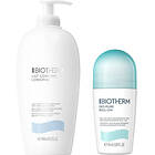 Biotherm Lait Corporel & Deo Pure Body Lotion 400ml & Roll-On Deo 75ml 