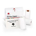 Phomemo M02/M02Pro/M02S/M03/M03AS/M04S/M04AS papper, vitbok, 3 rullar