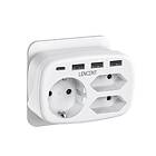 LENCENT 3-Vägs Uttag Plugg med 4 USB, PA043EUEU