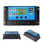 ZHITING 12 V/24 V solpanelregulator laddningsstyrenhet 30 A PWM LCD-skärm USB-port