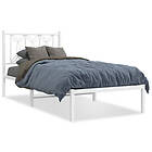 vidaXL Sängram med huvudgavel metall vit 80x200 cm