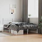 vidaXL Sängram med huvudgavel metall vit 140x190 cm