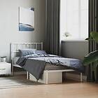 vidaXL Sängram med huvudgavel metall vit 107x203 cm