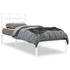 vidaXL Sängram med huvudgavel metall vit 80x200 cm