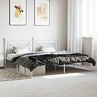 vidaXL Sängram med huvudgavel metall vit 193x203 cm