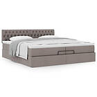 vidaXL Ottoman sängram med madrass taupe 200x200 cm tyg