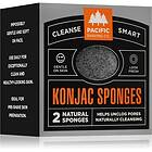 Pacific Shaving Konjac Sponges Mild exfolierande svamp för ansikte 2 st.