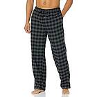 Amazon Essentials Men's Pyjamasbyxa i flanell (finns i Big & Tall), Svart Grå Buffalorutigt, L