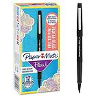 Paper Mate Tuschpenna med Medelspets, 1 mm, Svart, Paket med 12